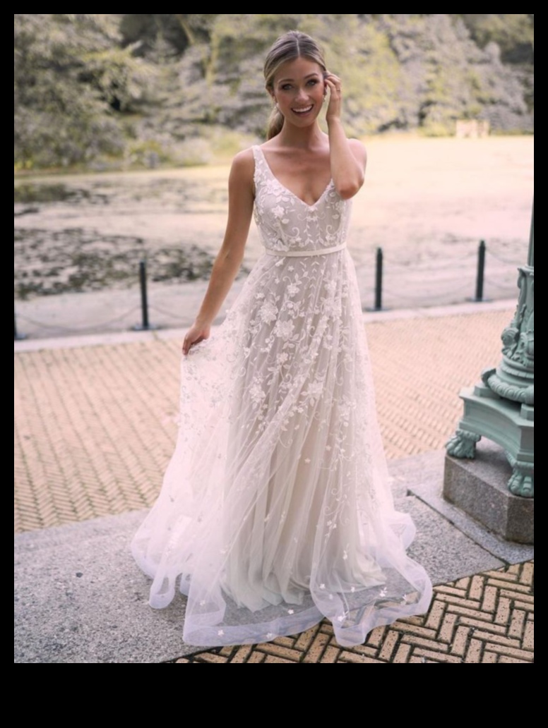 الوعود المفعمة بالحيوية: فستان الزفاف البوهيمي النعيم